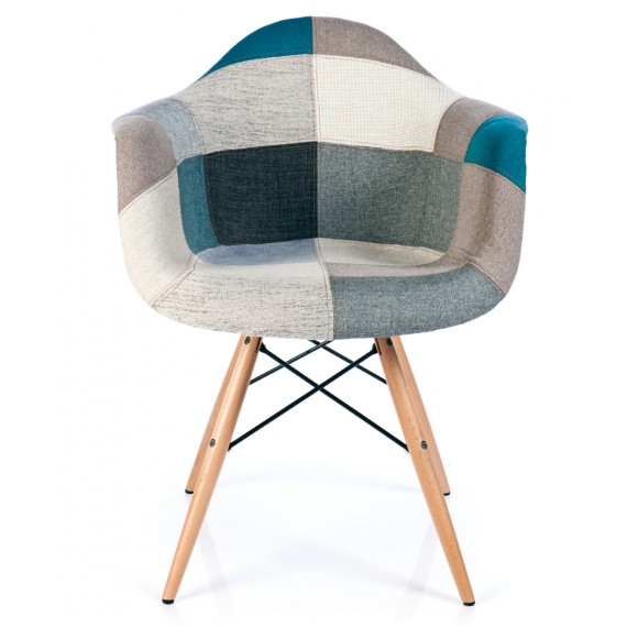 furmod Patchwork Chair XL Style Blauw
