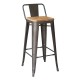 Industrial stool Bistro LB Wood Antique