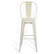 Metal industrial stool Bistro Style with backrest