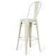 Metal industrial stool Bistro Style with backrest