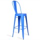 Metal industrial stool Bistro Style with backrest