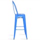 Metal industrial stool Bistro Style with backrest