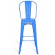 Metal industrial stool Bistro Style with backrest
