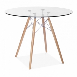 furmod Eames glazen stijltafel (90 cm)