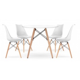 Set van 4 Shark stoelen en 1 James tafel 100 cm