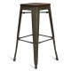 Taburete industrial con asiento de madera Bistro Antique