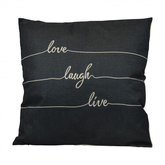 Almofada de decoração Love Laugh Live