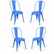 Pack 4 industrial chairs Bistro blue