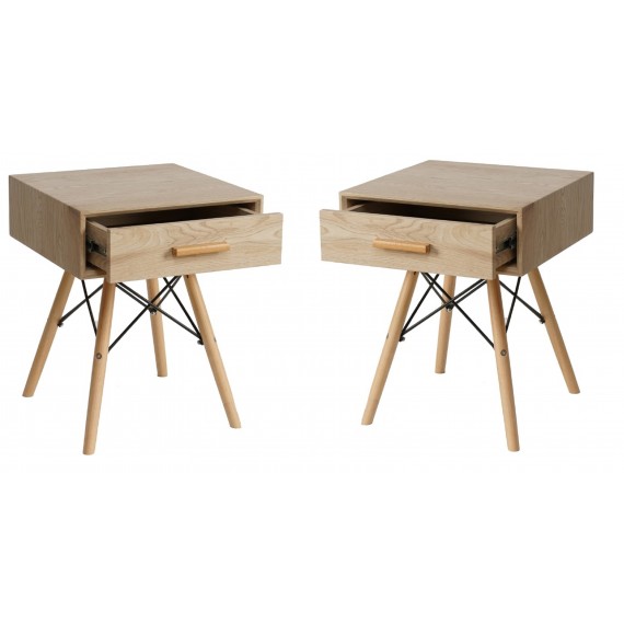 Pacote de 2 mesas noturnas de gaveta da torre