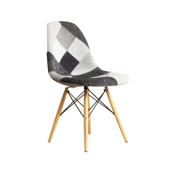 Stoel in patchwork-stijl grijs