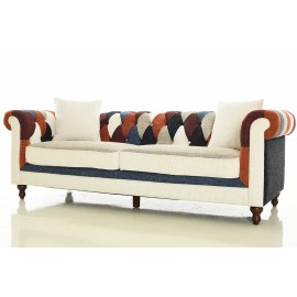 furmod Sofa Chesterfield Patchwork 3 Plazas