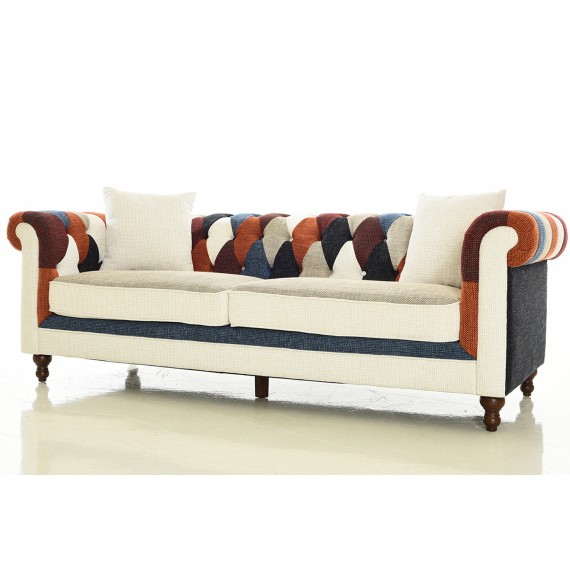 furmod Sofa Chesterfield Patchwork 3 Plazas